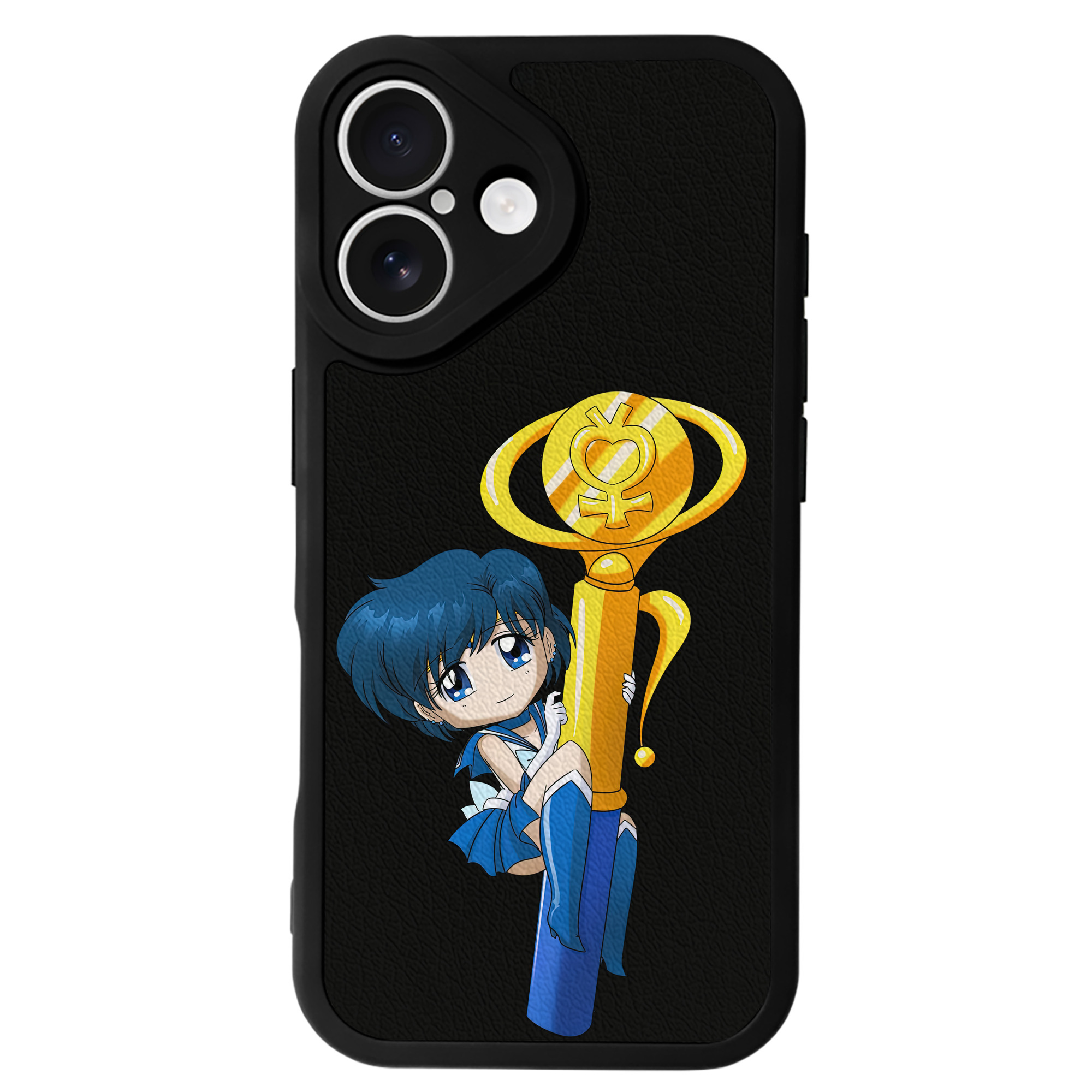 （画像用） 美少女戦士セーラームーン 水野 亜美 みずの あみ Sailor Moon Mizuno Ami 【iPhone 16シリーズ対応】シリコンスマホケース（レザー調） 材質：シリコン